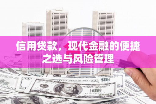 复兴信用贷款，现代金融的便捷之选与风险管理