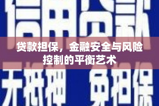 武进贷款担保，金融安全与风险控制的平衡艺术