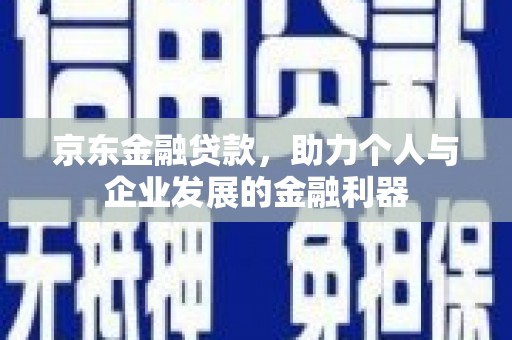 丰滨京东金融贷款，助力个人与企业发展的金融利器