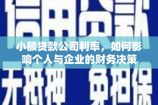 进贤小额贷款公司利率，如何影响个人与企业的财务决策