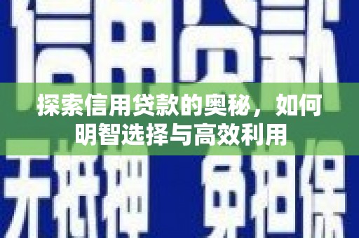 工农探索信用贷款的奥秘，如何明智选择与高效利用