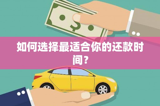 雷州如何选择最适合你的还款时间？
